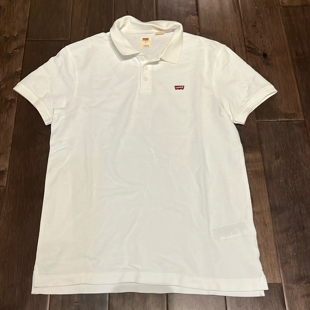 LEVI'S | polo shirt tee white size Medium, standard fit golf shirt